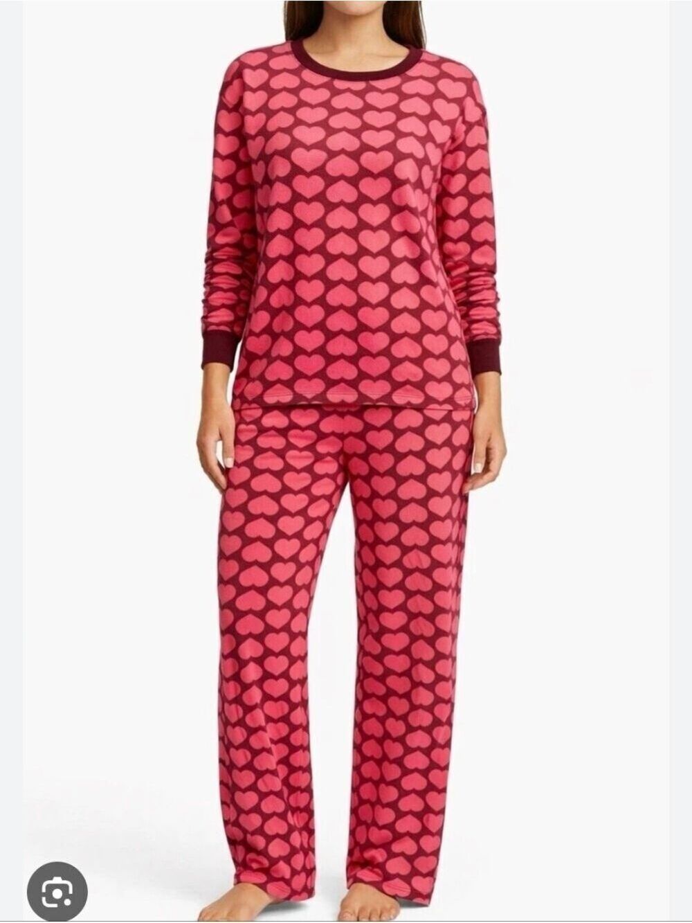 Kate Spade Pink and Maroon Heart Ultra Soft Sleep/Lounge Set